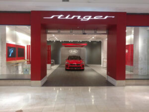 Encore Construction recently completed a KIA Stinger Salon in the Montgomery Mall